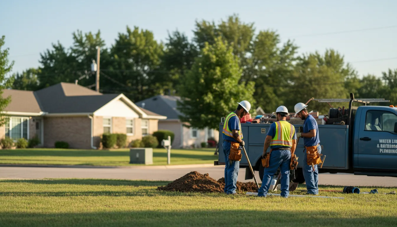 Residential water line and bathroom plumbing service in Pleasanton, KS